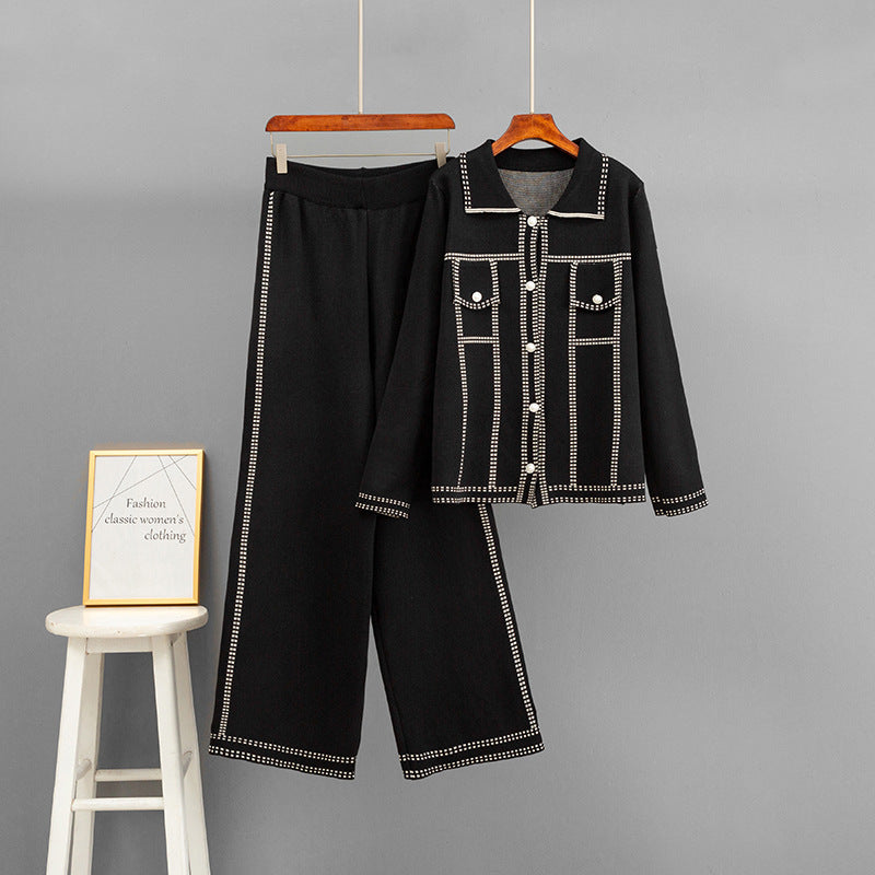 Conjunto de chaqueta holgada con cuello polo