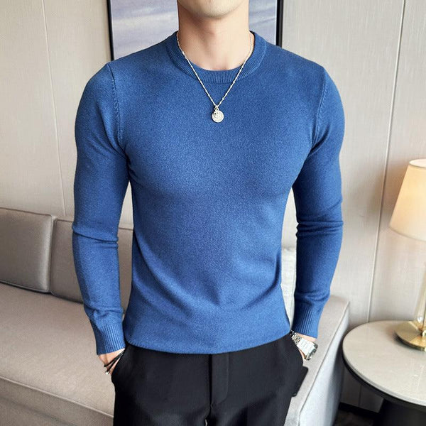 Suéter de cuello redondo anti-pilling modal para hombre